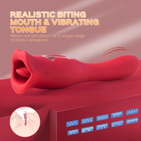 Eva - Biting Mouth Vibrating Tongue Clit Stimulator G-spot Vibrator
