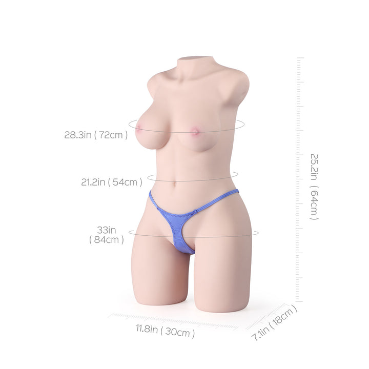 Grace -Sex Doll Torso Male Masturbator with Realistic 3D Texture Vagina and Tight Anus - Honeykissme