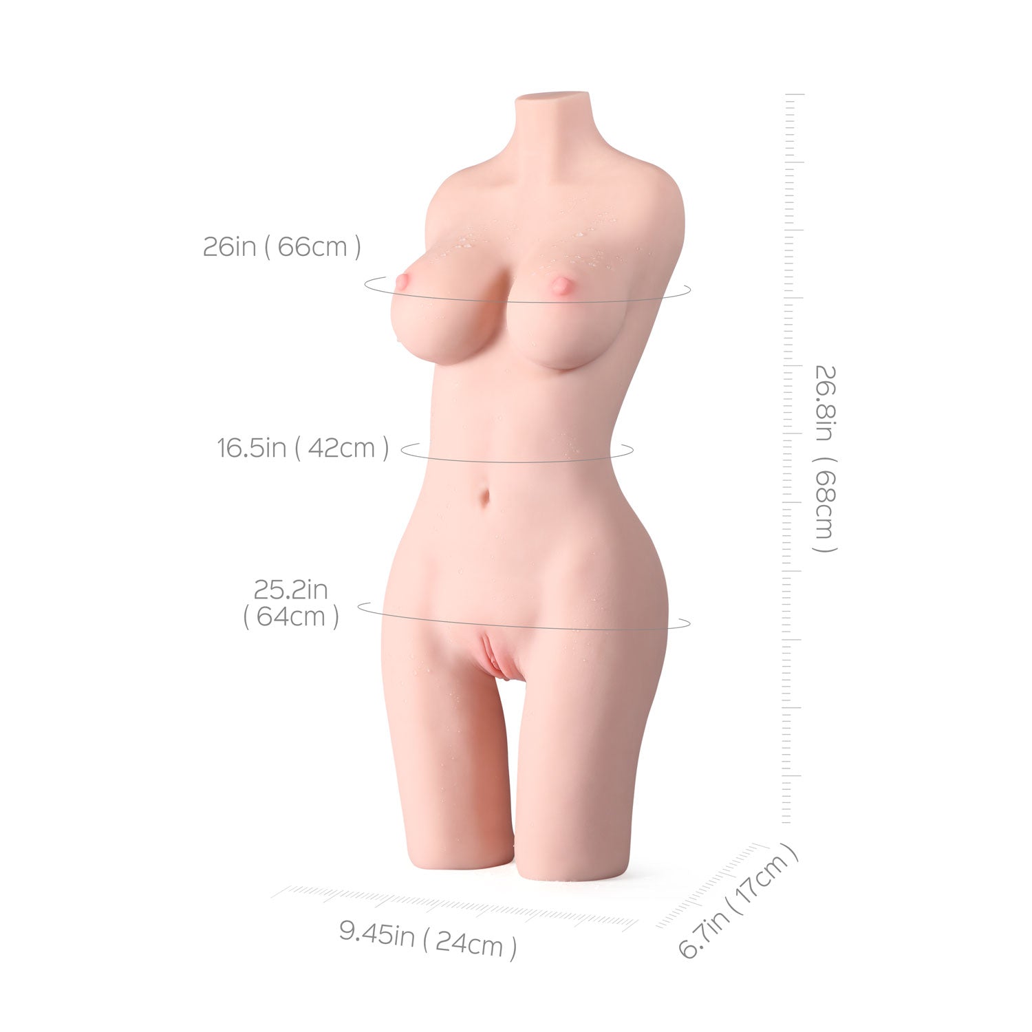 Cece -3 in 1 Lifelike Female Torso Male Sex Toy for Vagina Anal Breast Sex Men Orgasm - Honeykissme