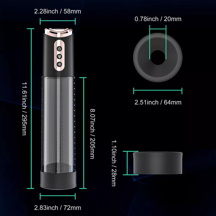 Electric Penis Pump, Penis Vacuum Pump with 4 Suction Intensities