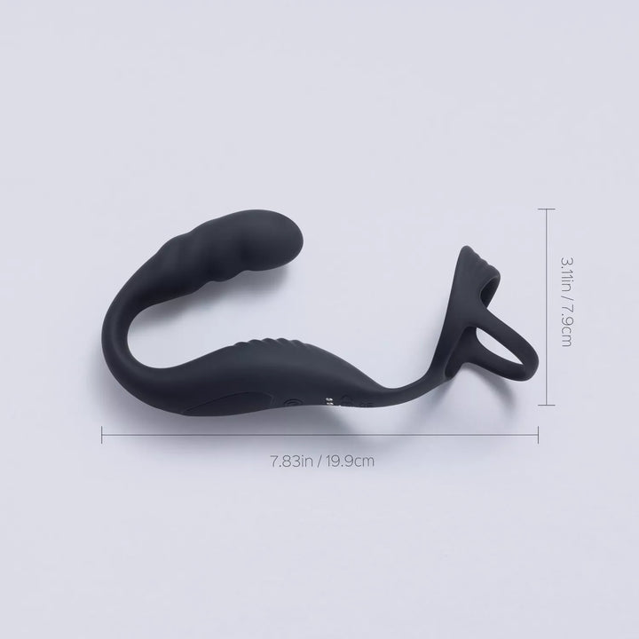 Wiggling & Vibrating Anal Vibrator Prostate Massager with Cock Ring for Men Pleasure