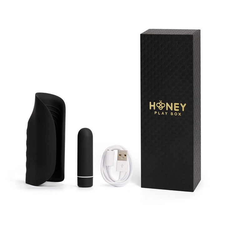Silicone Vibrating Masturbation Sleeve - Honey Play Box