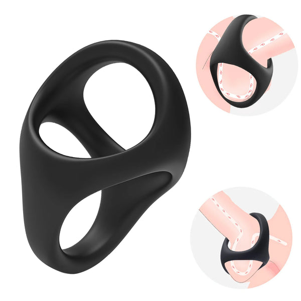 Snoots - Black Silicone Cock Balls Ring
