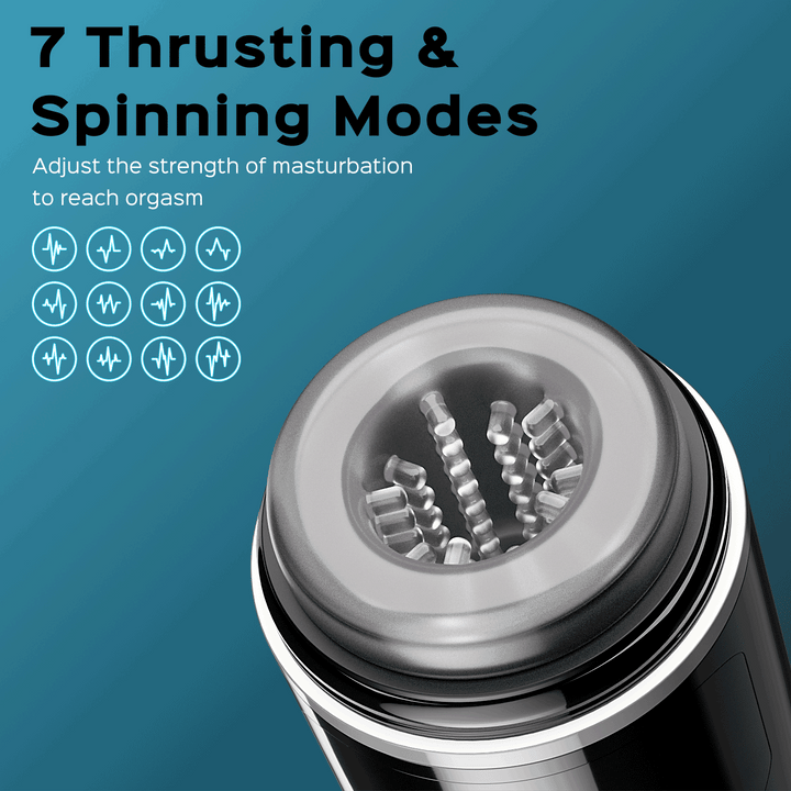Power - Automatic Thrusting Rotating Male Masturbators Cup, Electric Pocket Pussy with 7 Rotating & 7 Thrusting Modes